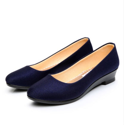 Women Ballet Wedges Shoes Female for Work Cloth Shoes Women Sweet Loafers Slip On Women&#39;s Wedges Shoes Oversize New Boat Shoes