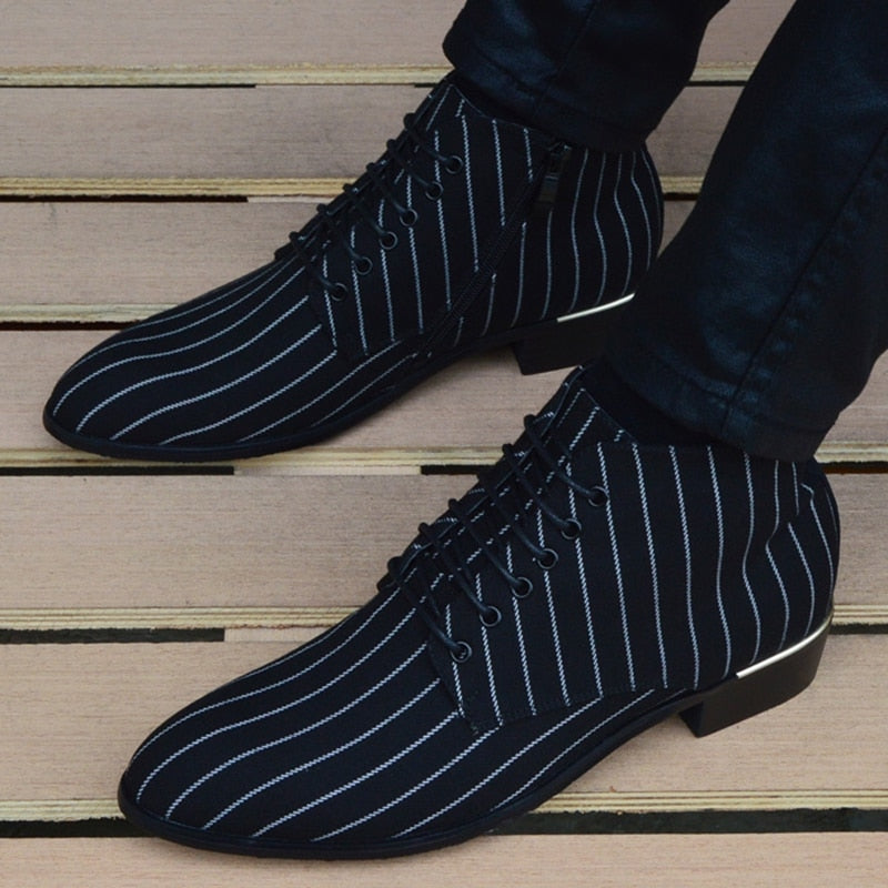 2020 New fashion Striped men Boots Men canvas Shoes Men Ankle Boots autumn Winter Oxford Shoes For Men Boots