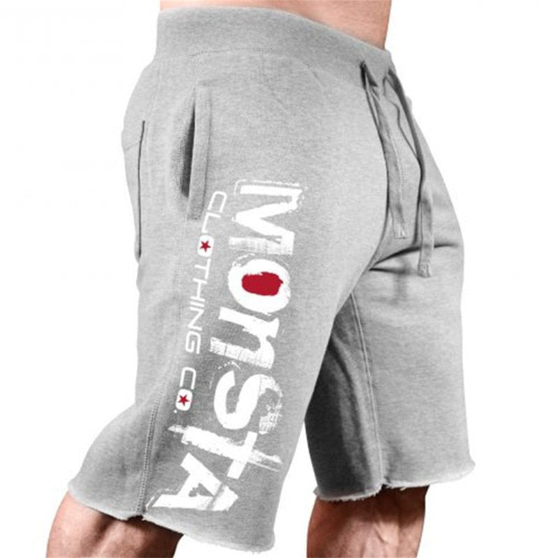 Men New Cotton Shorts Men&#39;s Loose Short Trousers Fitness Bodybuilding Jogger Men Black durable Sweatpants Fitness Workout Shorts