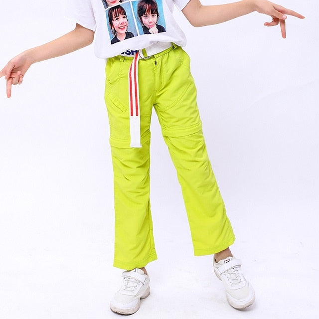 Summer Spring Quick-Drying Waterproof Boys Girls Pants Sporty Climbing Trousers Children Detachable Outfits For 115-170cm