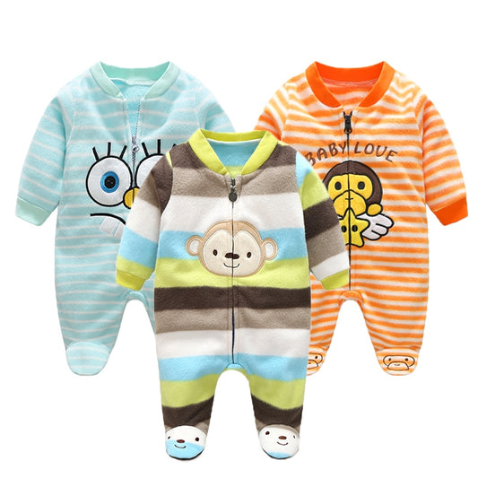 3M-12M Infant Footies Newborn Baby Boys Girls Winter Clothes Colorful 100% Cotton Character Clothing Unisex Autumn Jumpsuits
