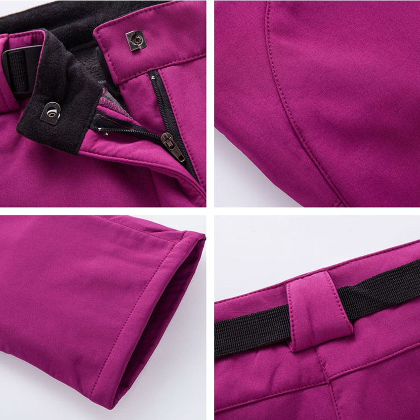 Mountainskin Women Men Thick Warm Fleece Softshell Pants Fishing Camping Hiking Skiing Trousers Waterproof Windproof VA274