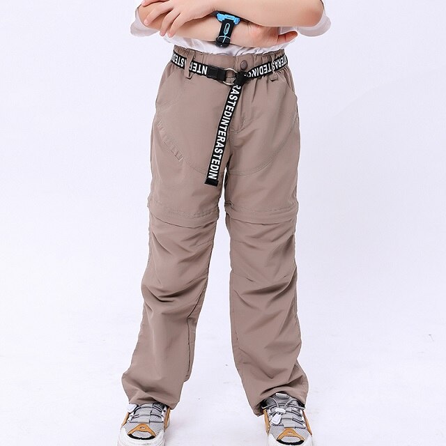 Summer Spring Quick-Drying Waterproof Boys Girls Pants Sporty Climbing Trousers Children Detachable Outfits For 115-170cm