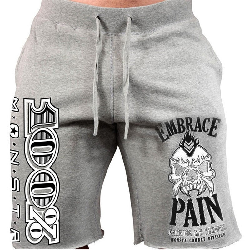 Men New Cotton Shorts Men&#39;s Loose Short Trousers Fitness Bodybuilding Jogger Men Black durable Sweatpants Fitness Workout Shorts