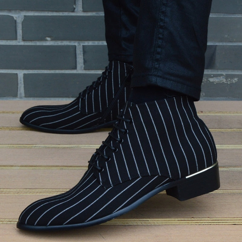 2020 New fashion Striped men Boots Men canvas Shoes Men Ankle Boots autumn Winter Oxford Shoes For Men Boots