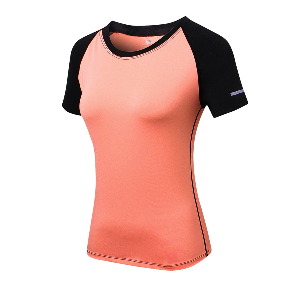 Gym T shirt Compression Tights Women&#39;s Sport Tshirt Quick Drying Rashguad Running Tops Fitness Tees Jogger Jogging Blouse Jersey