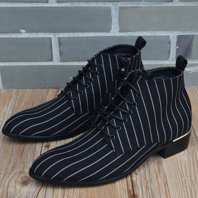 2020 New fashion Striped men Boots Men canvas Shoes Men Ankle Boots autumn Winter Oxford Shoes For Men Boots