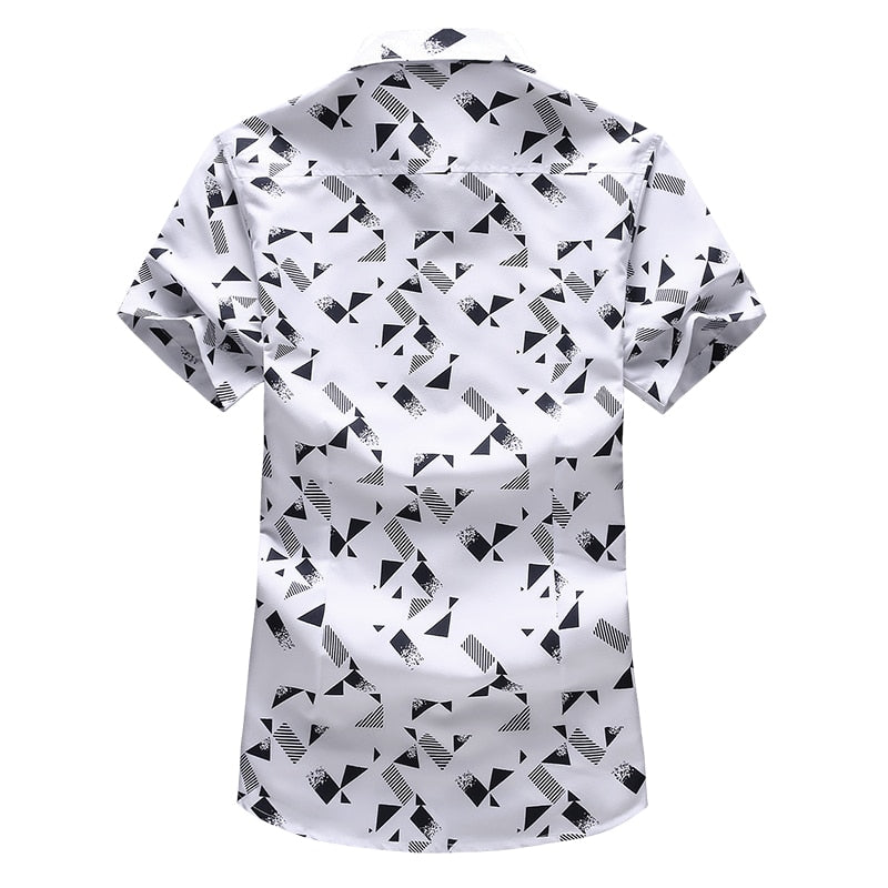 Plus size 5XL 6XL 7XL  Men Shirt 2022 New Arrival Summer Fashion Print Casual Short Sleeve Shirts Brand Clothing