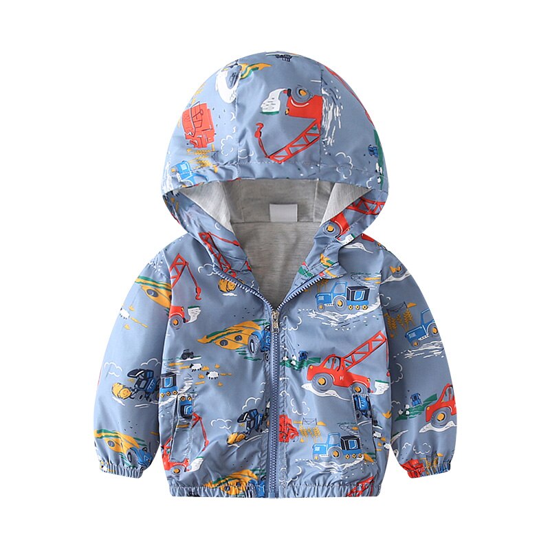 New Summer & Autumn Children Jackets Casual Hooded Kids outerwear/coats 1-7T Blue And Whith Style Jackets For Boys CQ03