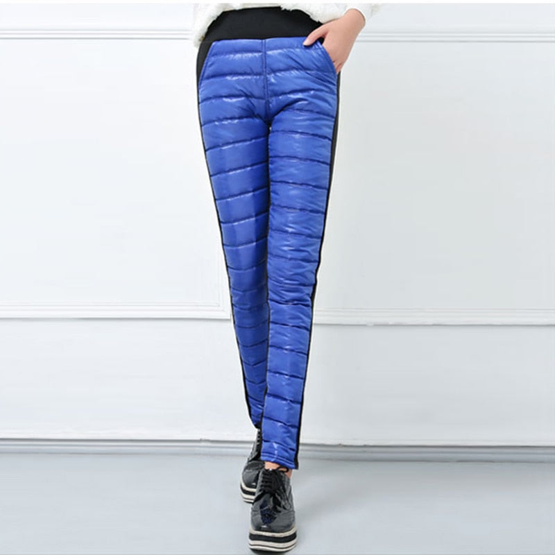 Snow wear black warm sweatpants women New arrival Casual Leggings Trousers female high waist Thicken down cotton ladies pants