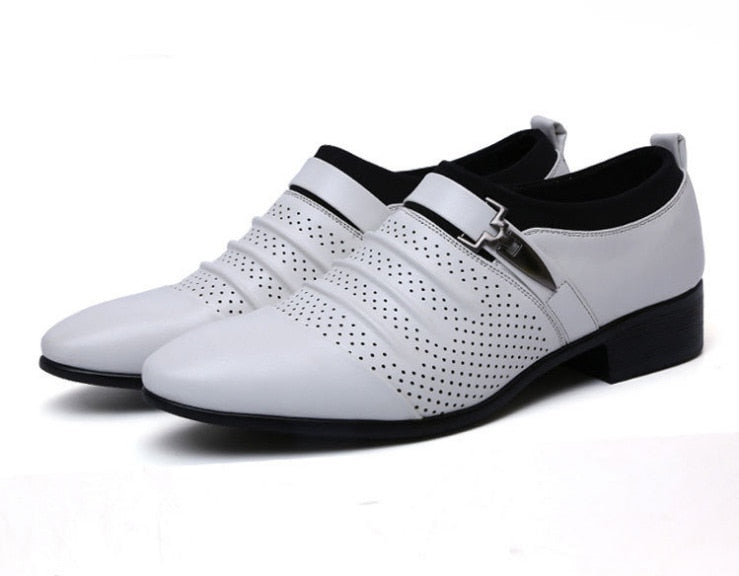 New men&#39;s business breathable leather white shoes zapatos de vestir para hombre luxury shoes men designers wedding shoes for men