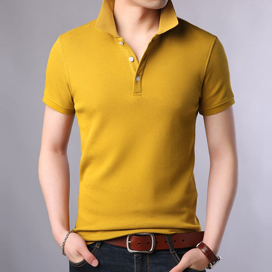 2023 New Fashion Brands Polo Shirt Men&#39;s 100% Cotton Summer Slim Fit Short Sleeve Solid Color Boys Polos Casual Mens Clothing