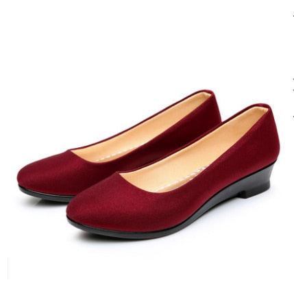 Women Ballet Wedges Shoes Female for Work Cloth Shoes Women Sweet Loafers Slip On Women&#39;s Wedges Shoes Oversize New Boat Shoes