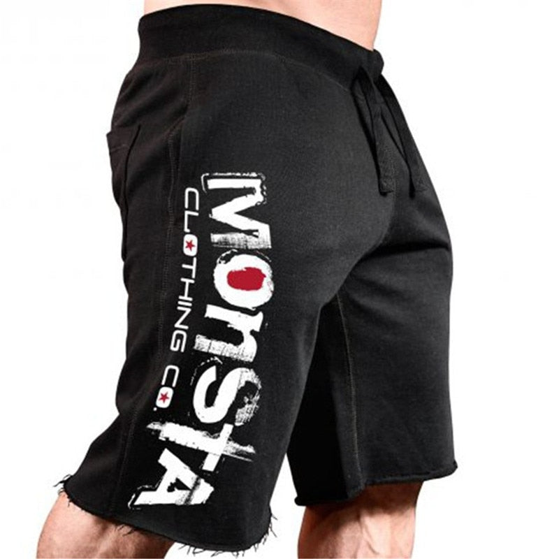 Men New Cotton Shorts Men&#39;s Loose Short Trousers Fitness Bodybuilding Jogger Men Black durable Sweatpants Fitness Workout Shorts