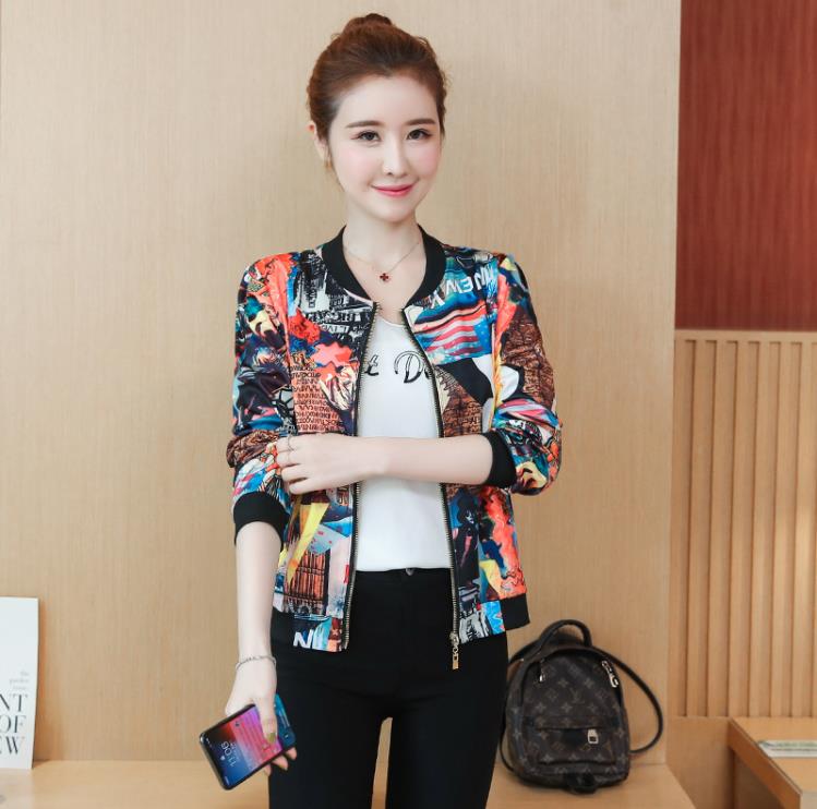 2022 New Summer Flower Bomber Jacket Women Basic Jacket Coats Casual Thin Elegant Long Sleeve Slim Female Jacket Outwear Clothes