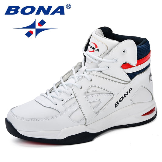 BONA Baskets Homme Men Basketball Shoes Cow Split Men Shoes Outdoor Flat High Top Sport Shoes Men Trainers Zapatillas Comfy