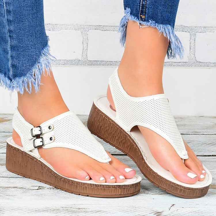 Women Sandals 2021 New Women Heels Sandals Platform Wedges Shoes For Women Summer Sandalias Mujer Casual Flip Flops Plus Size 43