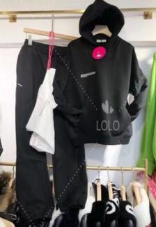 Solid Cotton Hooded Sweatshirts Hoodies Track Pants Joggers Women Tracksuits Two Piece Sets Sweatpants Sweatsuits Spring Female