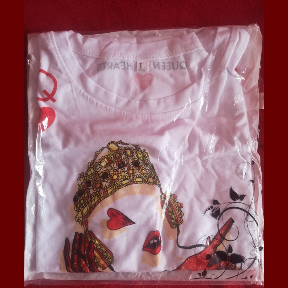 Zuolunouba Playing Cards In Harajuku T Shirt Women New Casual Short Sleeve Summer Tees Tops Loose