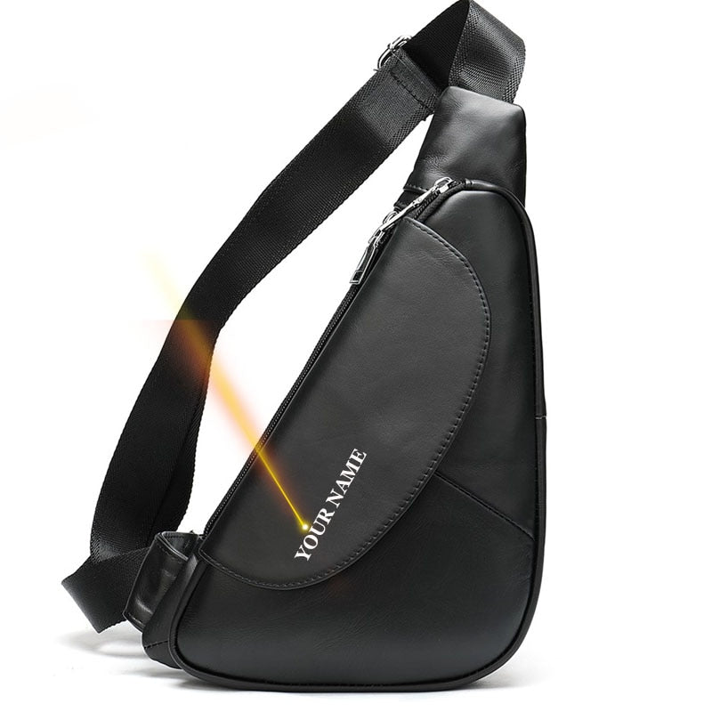 WESTAL Sling Bag Men&#39;s Genuine Leather Shoulder Bags for Men Casual Travel Messenger Bag Men Crossbody Bags Leather Chest Pack