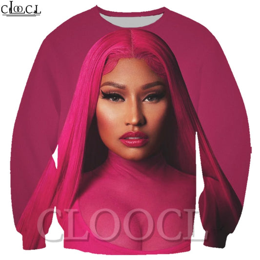 CLOOCL Newest Sweatshirt Hip Hop Nicki Minaj 3D Print Rapper Singer Men/Women Autumn Streetwear Outerwear Crewneck Casual