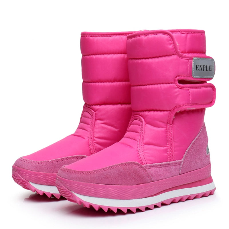 Women Boots Super Warm Snow Boots Winter Shoes Woman Mid-calf Boots Waterproof Winter Footwear Female Platform Heels Botas Mujer