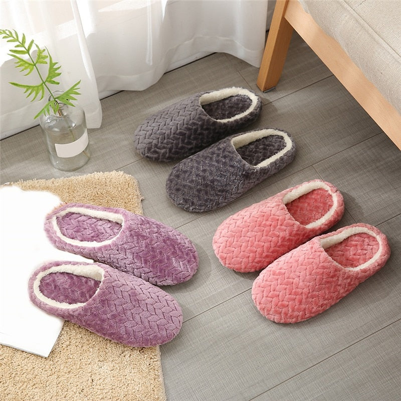 Winter Warm Slippers for Woman Shoes Soft Plush Indoor Home Furry Slippers Woman Warm Shoes For Bedroom Couple Winter Slippers