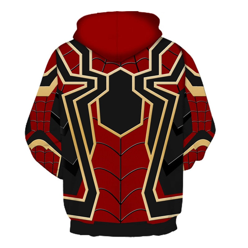 New Arrival Mens Hoodies 3D Printed Autumn and Winter Loose Fit Sweatshirt Plus Size Casual Hoody Spider Graphic Clothing Brand
