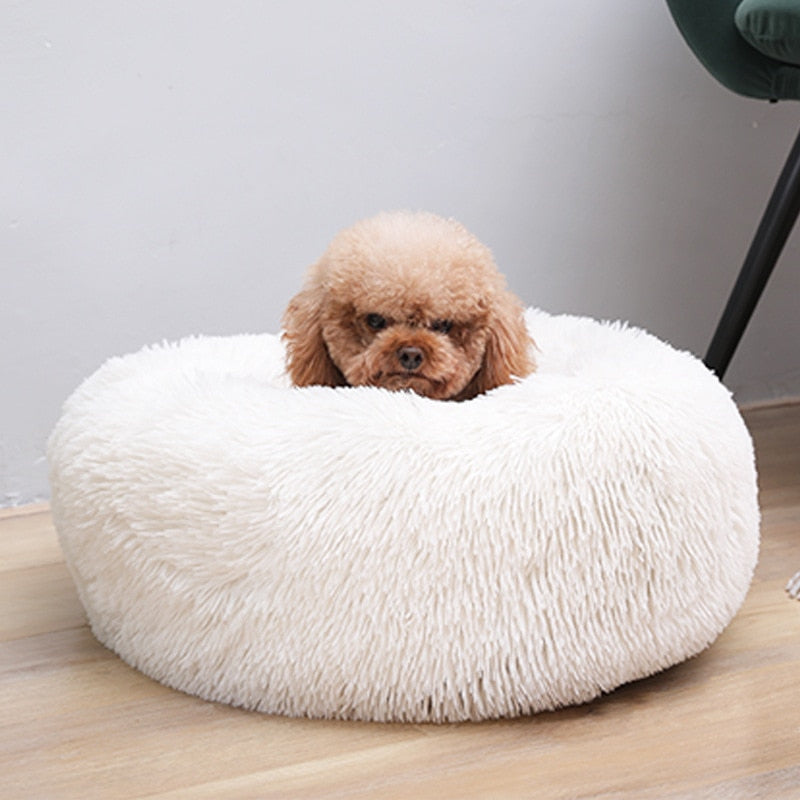 Super Soft Pet Dog Bed Autumn Winter Round Long-haired Pet Mat Suitable House for Cats and Dogs Warm Comfortable Pet Supplies