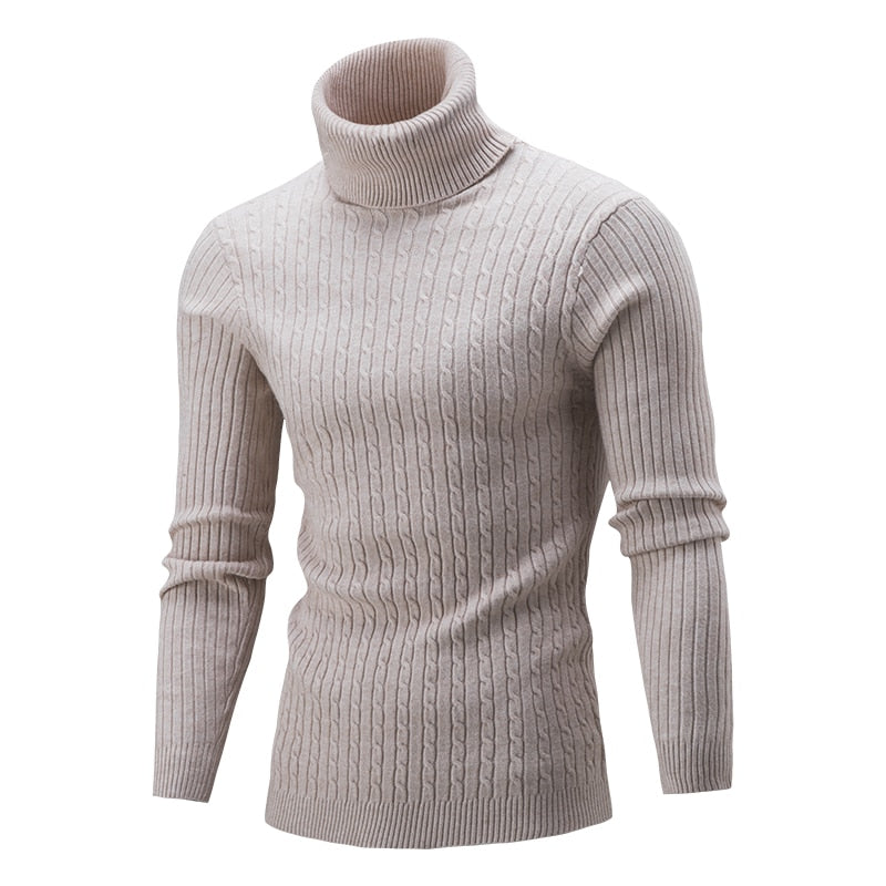 Men&#39;s Turtleneck Sweater Autumn Winter Men&#39;s Rollneck Warm Knitted Sweater Keep Warm Men Jumper