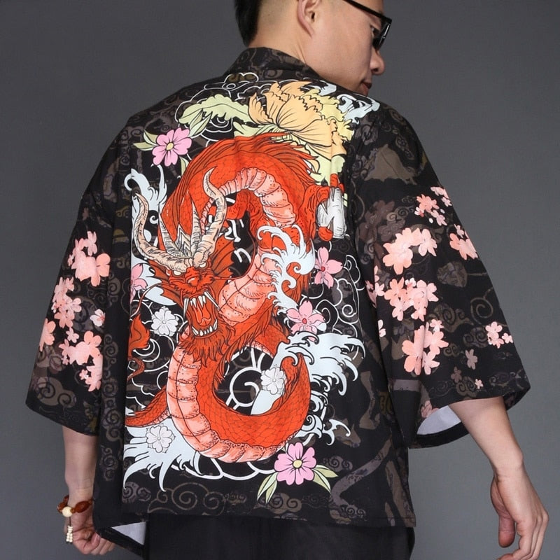 Kimono Men Cardigan Japanese Obi Male Yukata Men'S Haori Japanese Samurai Kimono Shirt Men Traditional Japanese Clothes FF2707