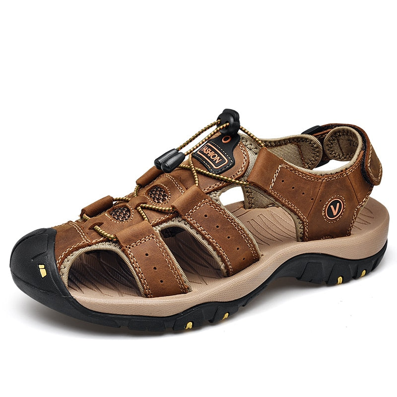 Brand New Summer Men Shoes Genuine Leather Men Sandals Fashion Men Beach Sandals Men Outdoor Casual Sneakers Big Size 38-48