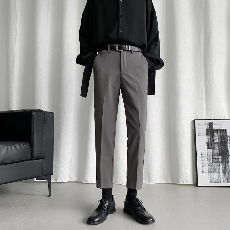 Korean Style Suit Pants Men Slim Fashion Solid Color Business Society Dress Pants Men Straight Pants Men Soffice Formal Trousers