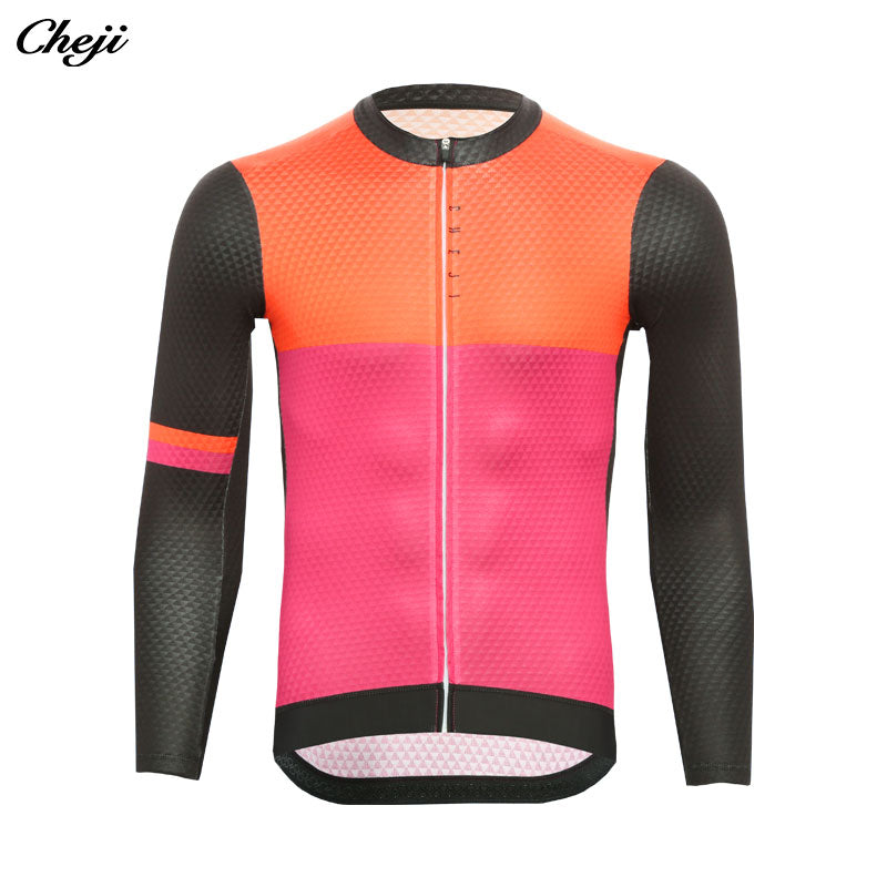 CHEJI Men's Cycling Jersey Long Sleeve Pro team Cycling Clothing Quick-drying Cycling Shirt Top