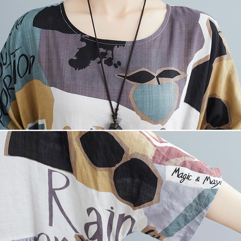 Oversized Print Summer Beach Long Dress 2022 Boho Ladies Dresses for Women New Fashion Femme Oversize Korean Cotton Casual Dress