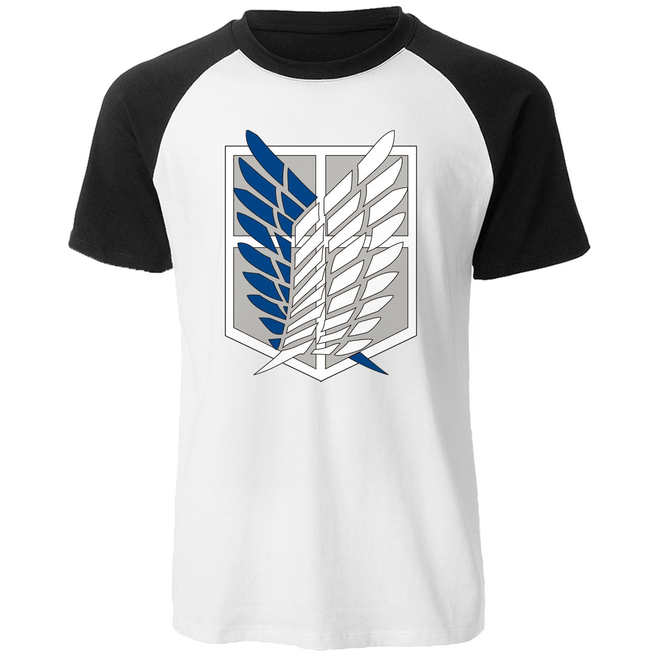 Wings Of Freedom Mikasa T-shirts Mens Japanese Anime Tshirt Men Raglan Short Sleeve Summer Tees Tops Attack on Titan Man T shirt