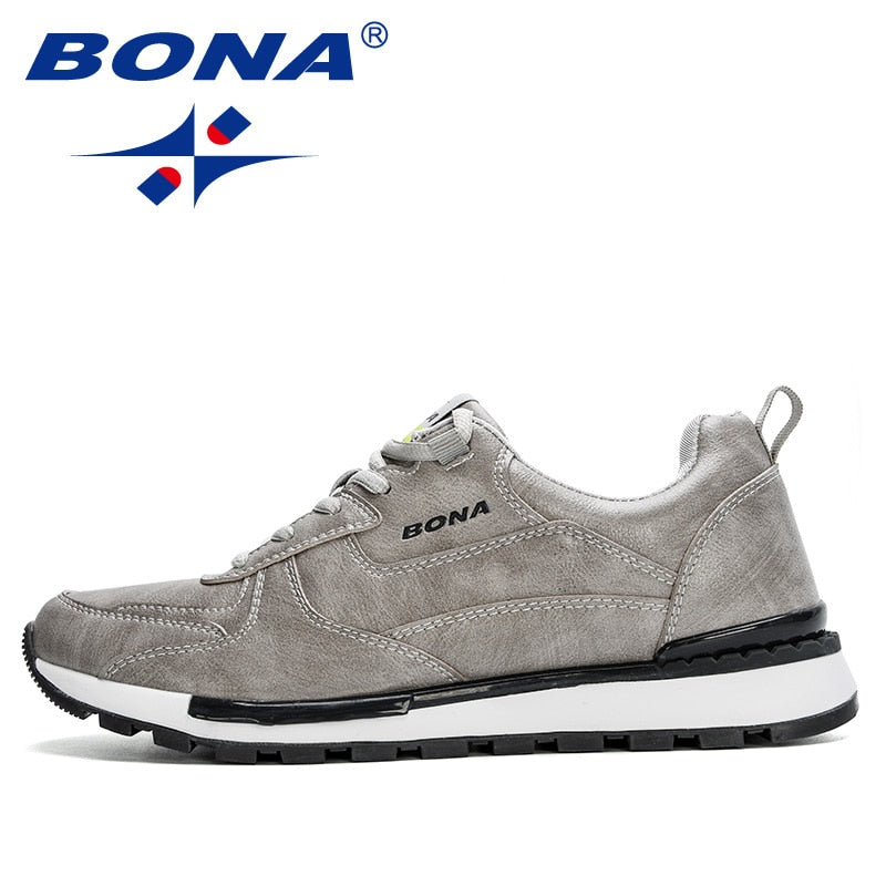 BONA 2020 New Designers Fashion Loafers Shoes Lace Up Men Casual Shoes Breathable Soft Flat Driving Shoes Chaussures Homme Comfy