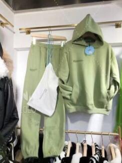 Solid Cotton Hooded Sweatshirts Hoodies Track Pants Joggers Women Tracksuits Two Piece Sets Sweatpants Sweatsuits Spring Female