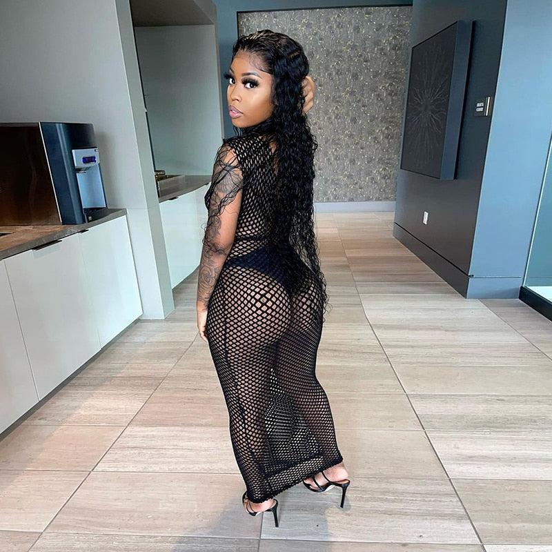 long dresses woman summer 2021 Sexy See Through Women New Fashion Sleeveless Backless Strap Female Clubwear Apparel