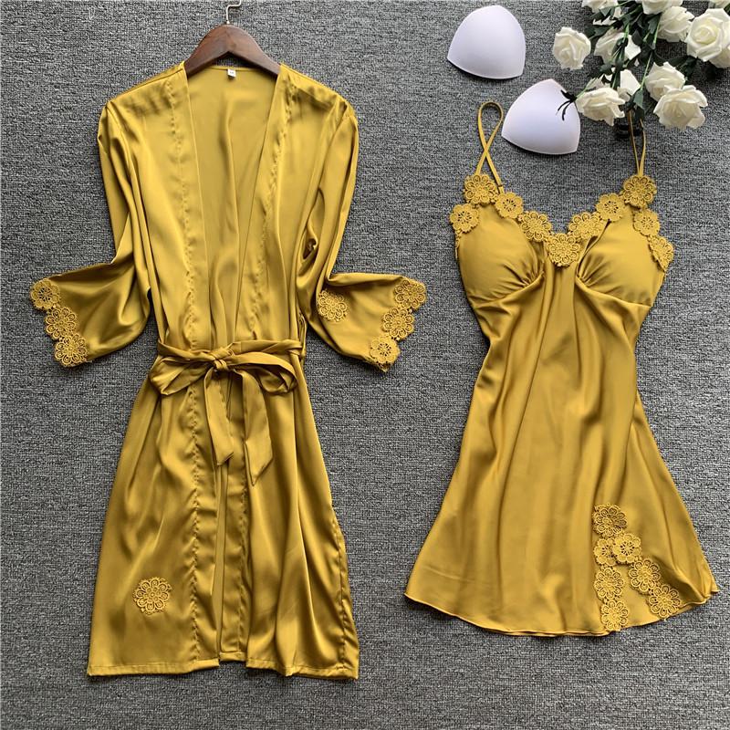 Female Flower Bride Wedding Robe Bathrobe Gown Sleepwear Sexy Lace Intimate Lingerie Home Clothes Summer Casual Nightwear