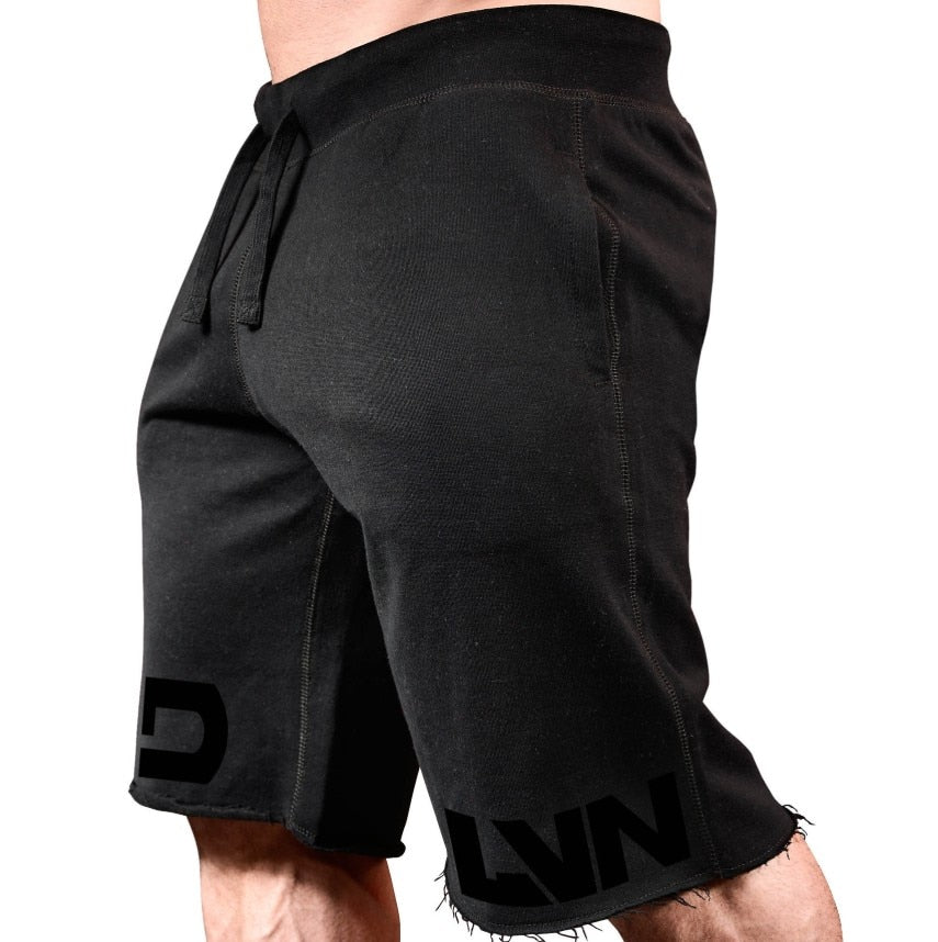 Men New Cotton Shorts Men&#39;s Loose Short Trousers Fitness Bodybuilding Jogger Men Black durable Sweatpants Fitness Workout Shorts