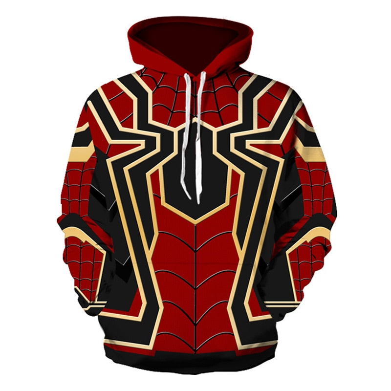 New Arrival Mens Hoodies 3D Printed Autumn and Winter Loose Fit Sweatshirt Plus Size Casual Hoody Spider Graphic Clothing Brand