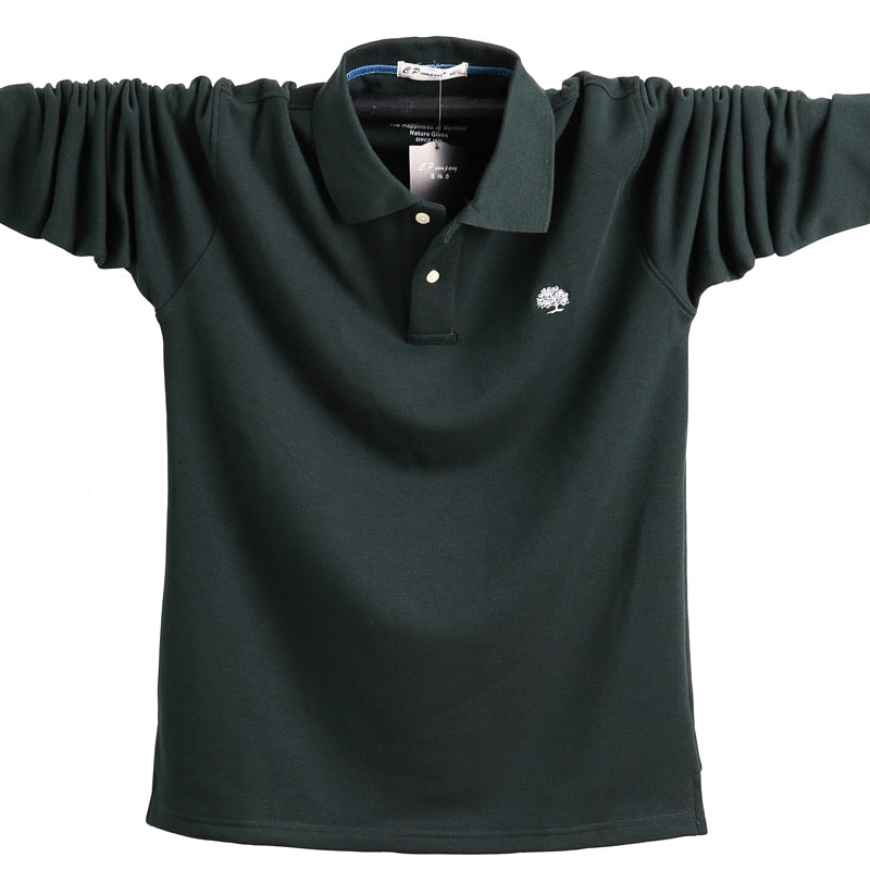 Winter Autumn New Men Polo Shirt Casual Thermal Fleece Men's Polo Shirts Thick Warm 5XL Long Sleeve Polo Shirt Men Clothing 2022