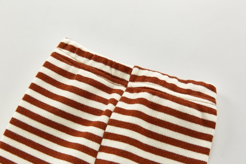 HoneyCherry Autumn Kids Leggings New Candy Color Boy And Girl Baby Pants Infant Striped Cotton Pants
