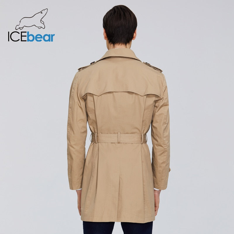 ICEbear 2021 New men's trench coat high-quality men's long lapel windbreakers men's brand clothing MWF20709D