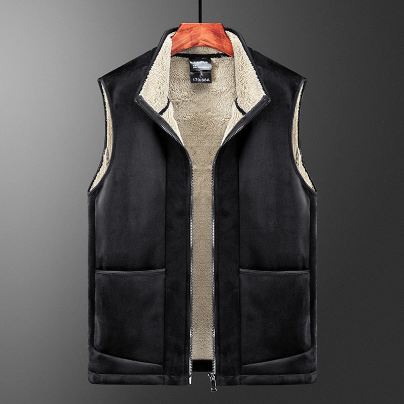 Crocodile brand Cashmere Vest Autumn Winter Casual Sleeveless Jacket Men Warm Fleece Men Vest Jacket Thick Sleeveless Men's Vest