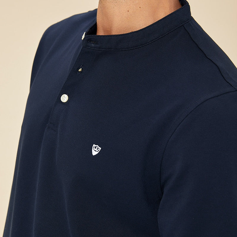 KUEGOU Cotton clothing autumn Men&#39;s polo shirts Long Sleeve fashion embroidery polos men high quality  top plus size ZT-88085