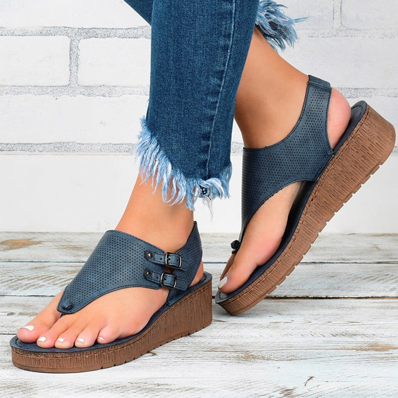 Women Sandals 2021 New Women Heels Sandals Platform Wedges Shoes For Women Summer Sandalias Mujer Casual Flip Flops Plus Size 43