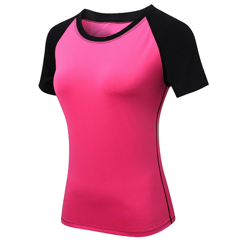Gym T shirt Compression Tights Women&#39;s Sport Tshirt Quick Drying Rashguad Running Tops Fitness Tees Jogger Jogging Blouse Jersey