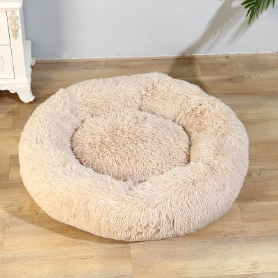 Super Soft Pet Dog Bed Autumn Winter Round Long-haired Pet Mat Suitable House for Cats and Dogs Warm Comfortable Pet Supplies